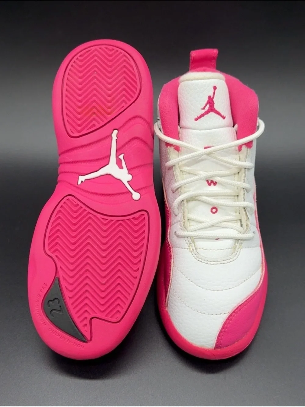Jordan Kids White and Hot Pink High-Top Sneakers